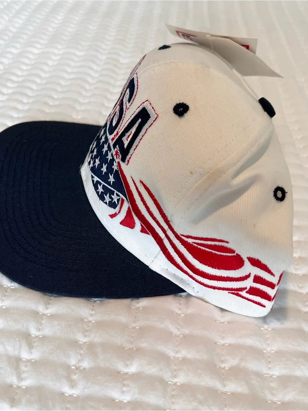 VTG Logo 7 USA 1996 Atlanta Olympics White Strapback Hat Cap Wrap Around New Tag